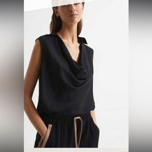 Reiss Amelies Cowl Front Sleeveless Blouse Size 10